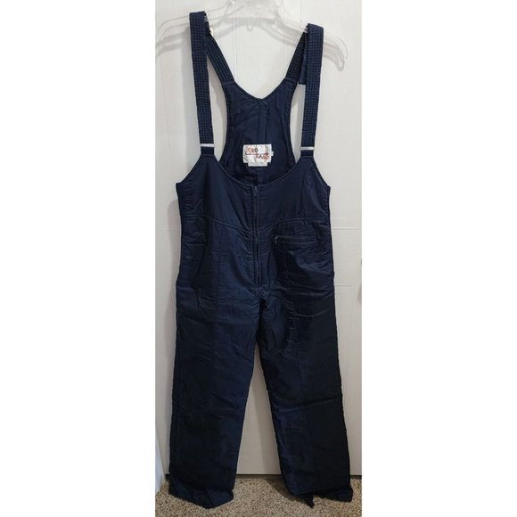 VTG Sno Rags Snow Ski Snowboarding Zip Up Bibs Pants Navy Blue Men's Size 34 - Picture 1 of 13